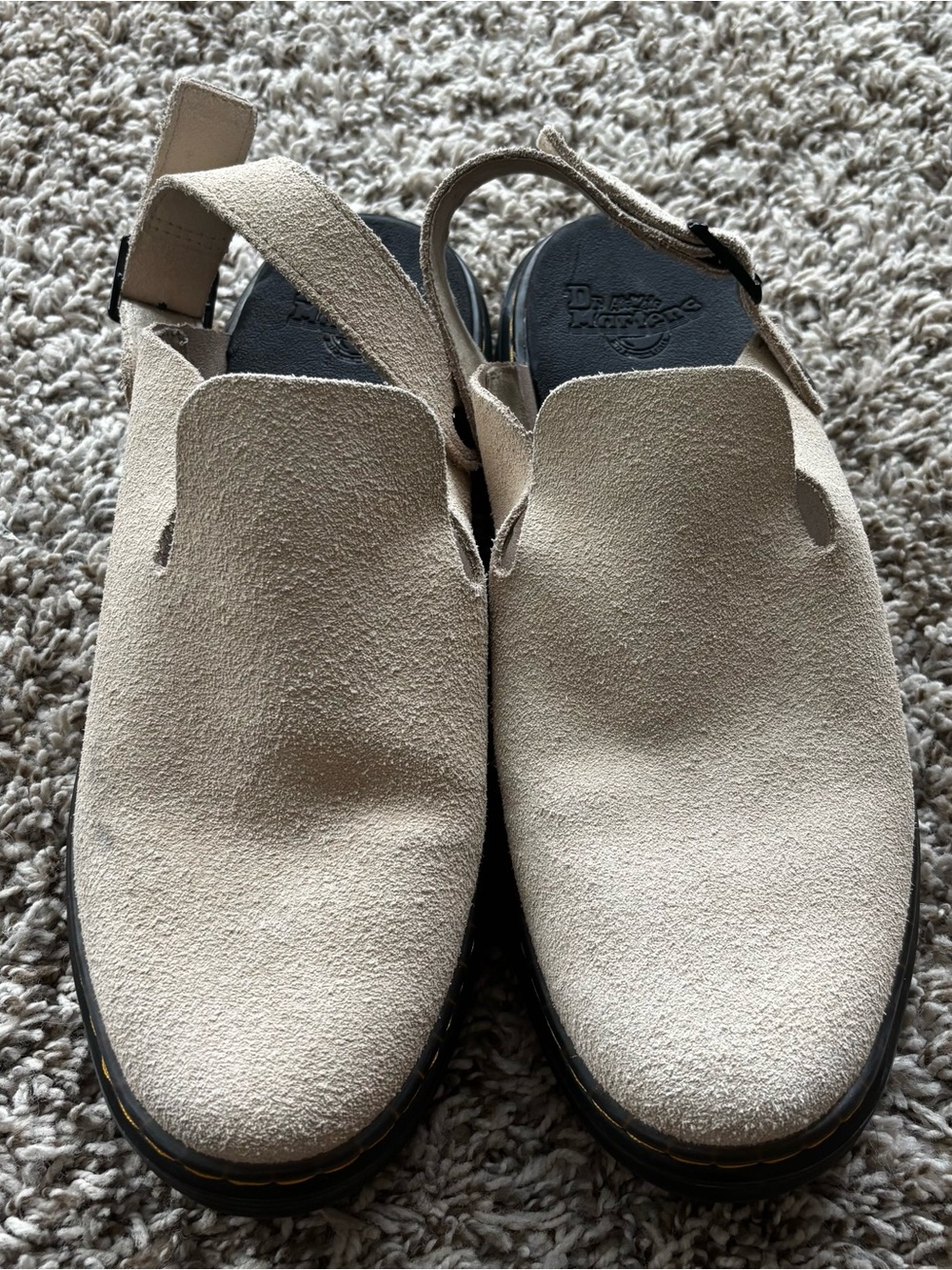 Dr. Martens womensunisec Cream Suede Slingback Loafers zebzag cream nwot